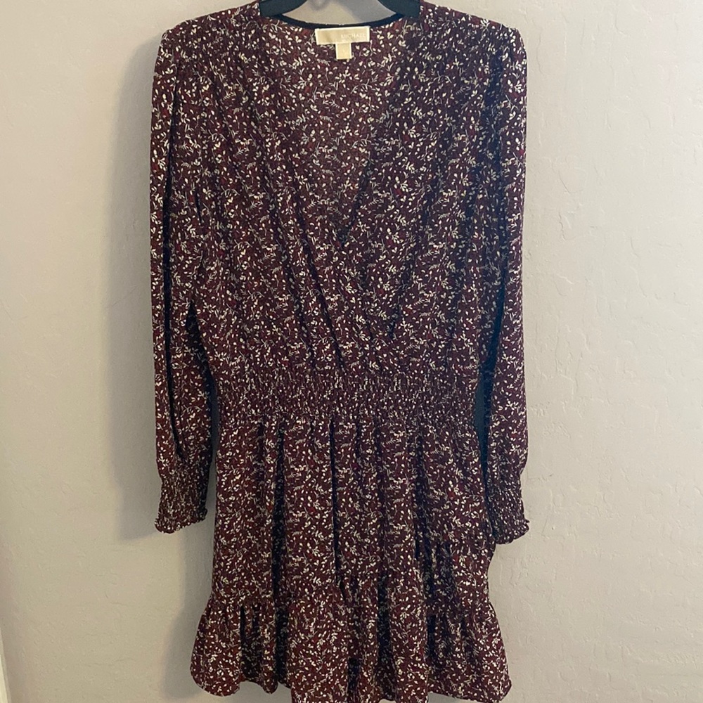 Michael Kors Fall V-neck Ruffle Dress